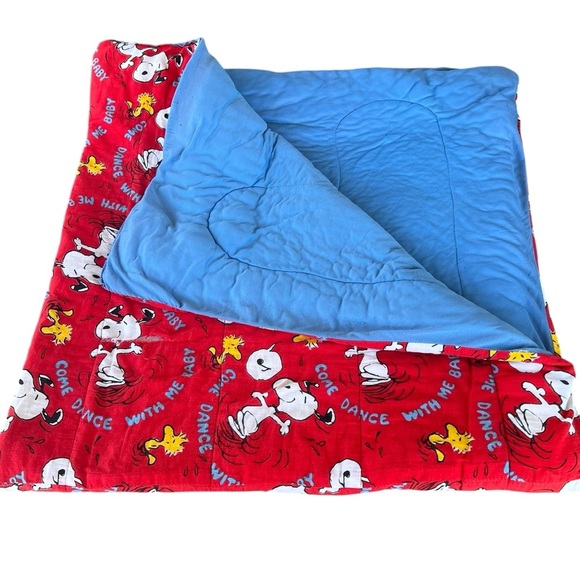 Vintage Snoopy & Woodstock Come Dance With Me Baby Sleeping Bag Red 30x65 FLAWS - Picture 4 of 13